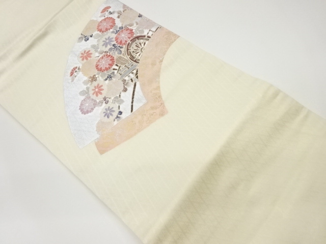 金銀彩地紙に花車模様名古屋帯